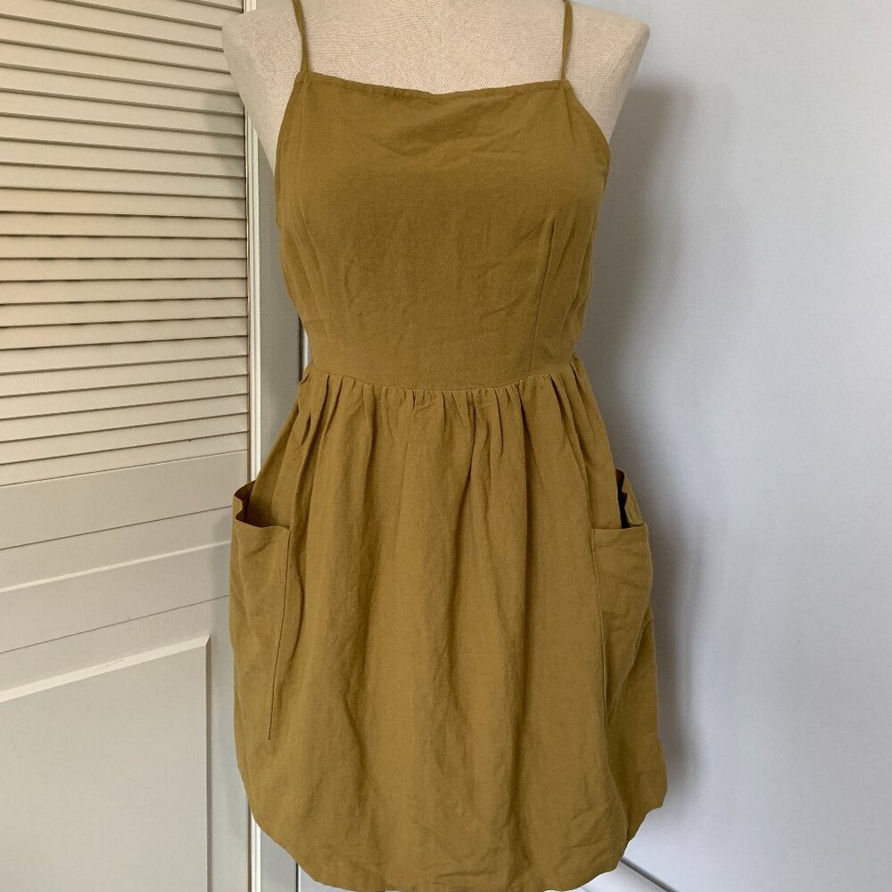 URBAN OUTFITTERS OCHRE YELLOW MINI DRESS